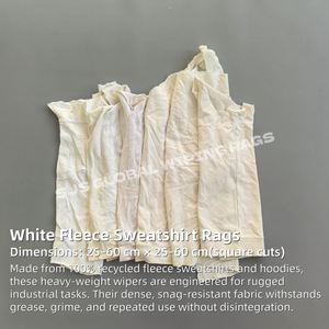 Trapos de Felpa Blancos Industriales, 100% Algodón, 40-60cm, Trapos de Limpieza de Algodón, 10kg, Trapos de Algodón Blancos - Product Image 2