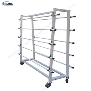 Double Sided Metal 10 Rolls Storage Stand For Heavy Weight Textile Fabric Roll Display Rack