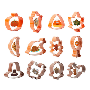 Cortador de galletas de ardilla de hoja de arce de pavo, molde de Fondant, cortador de galletas de Acción de Gracias de acero inoxidable personalizado para hornear - Product Image 1