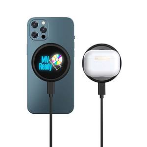 แท่นชาร์จไร้สายแม่เหล็ก 15W ชาร์จเร็วสำหรับ iPhone Samsung พร้อมจอแสดงผลโลโก้ LED พอร์ต Type-C วัสดุ ABS - Product Image 1
