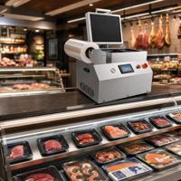 Machine d'emballage de peau sous vide de farce de viande de boeuf de viande Machine industrielle de scellage de plateau pour la nourriture