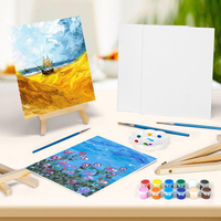 Ensemble de jouets de dessin d'approvisionnement d'usine Mini Painting10In Kits de peinture d'art de planches de toile avec chevalet