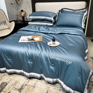 綿100刺繍ホテル寝具セット5つ星ライトラグジュアリーフランネルシーツ - Product Image 2