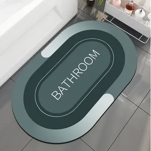 Diatom fango assorbente antiscivolo piede ad asciugatura rapida tappetino in gomma tappetino da bagno in diatomee per ingresso bagno zerbino tappeto da pavimento