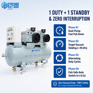 Système d'aspiration rotatif à une seule étape KAIMENG FKMVP100 2, 200 m³/h, 380 V, 0,5 mbar <span class=keywords><strong>pour</strong></span> l'infusion de résine et le <span class=keywords><strong>moulage</strong></span> composite - Product Image 2