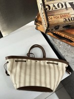 Sac fourre-tout rayé de luxe pour femme, grande capacité, imperméable, style rétro, tendance, nouvelle collection, design de marque