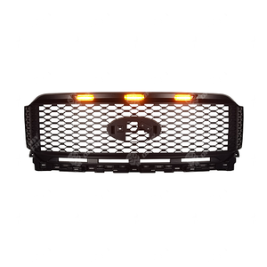ตะแกรงตาข่ายสีดำด้านสำหรับ <span class=keywords><strong>Ford</strong></span> F150 F-150 <span class=keywords><strong>Raptor</strong></span> 2021 <span class=keywords><strong>2022</strong></span> 2023ไฟสีเหลืองอำพัน3ดวงในตัวตะแกรงรถแข่งด้านหน้า - Product Image 3
