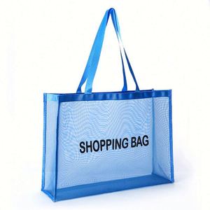 Bolsa de Mano de Malla de Nailon Reutilizable con Asas Impresas para Compras, Regalos o Playa, con Logotipo Personalizado - Product Image 4