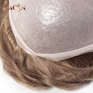 SuperSkin-VM 0.06mm hommes toupet peau Super fine systèmes de remplacement de cheveux perruques de densité moyenne pour hommes toupet - Product Image 2