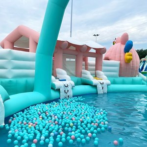 Château gonflable multifonctionnel Safety Pro MANLIAN en PVC avec toboggan, filet de sécurité complet, kit souffleur, certifié CE, pour jeux d'enfants commerciaux - Product Image 3