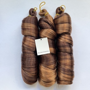 Cheveux synthétiques pour tresses africaines, texture lisse, cheveux à crocheter, boucles françaises en gros, 150g, 28 pouces - Product Image 5