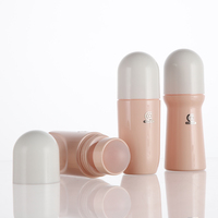 Flacon à bille en verre rose clair avec bouchon blanc 100 ml pour huile cosmétique et parfum