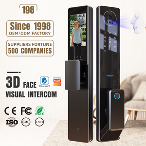 Serrure de porte intelligente Tuya Wifi Biométrique Reconnaissance faciale 3D Entièrement automatique Étanche avec caméra et empreinte digitale pour porte d'entrée - Product Image 1