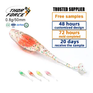 THORFORCE yüksek kalite 50mm0.8g dahili UV malzeme kızdırma cazibesi yapay yumuşak yemler balıkçılık lures bas için