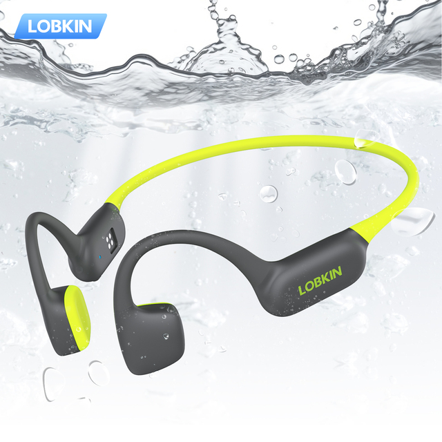 LOBKIN Bone Conduction Headphones Wireless Open Ear Swimming Headphones 32G Memory 8H Playtimes for Hiking,Running Swimming