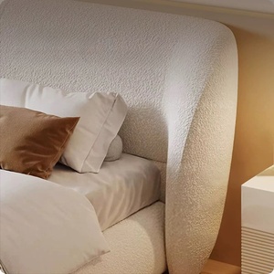 Zayshine French Retro Luxury White Sherpa Master Bedroom <strong>Bed</strong> 1.5 1.8 Meters Large Size Velvet Modular Villa <strong>Storage</strong> <strong>Double</strong> <strong>Bed</strong> - Product Image 5
