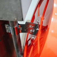 Miroir convexe Meta Rubber MR-ICM60R 60cm/24'' orange en PC UV ABS pour sécurité routière intérieure, angle de vision de 130°