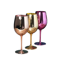 Verre à vin en plastique incassable brillant doré de 16oz pour flûtes à champagne Gobelets réutilisables pour fête de mariage