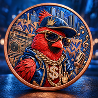 Pièce de monnaie commémorative en cuivre pur 999 de 5 oz, motif animal cardinal du Nord, pour collection de faune, cadeau souvenir personnalisé en boîte artisanale