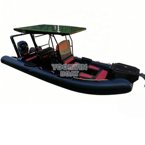 <span class=keywords><strong>Bateau</strong></span> pneumatique semi-rigide Yoolwin 660 cm léger, en aluminium, pour la pêche et les loisirs, coque rigide noire Orca Hypalon. - Product Image 5