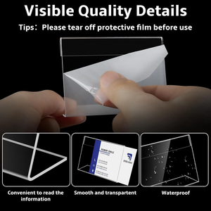 Rõ ràng <span class=keywords><strong>Acrylic</strong></span> Mini dấu hiệu hiển thị đứng nhỏ gọn giữ máy tính để bàn cho bán lẻ dấu hiệu nhỏ nhãn văn phòng nhà - Product Image 2