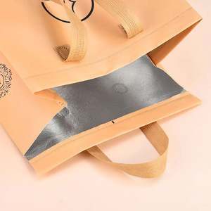 Bolsa Térmica de Color Sólido con Logotipo Imprimible, Bolsa de Embalaje para Bebidas y Café, Bolsa de Mano de Tela No Tejida - Product Image 6