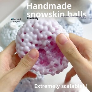 Milk Skin Glutinous Rice Cake <b>Squeeze</b> Toy Handmade <b>Ball</b> Ice Skin Chatter <b>Ball</b> Handcraft DIY Stress Relief Youth Gift Rubber - Product Image 6