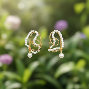 Pendientes de Perlas de Acero Inoxidable Chapados en Oro PND202404-1574, Diseño Minimalista, Joyería de Moda - Product Image 3