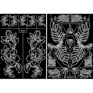 Pochoirs de tatouage au henné temporaires personnalisés en gros, motif floral, pour application sur toute la main, pochoirs sérigraphiés non toxiques pour l'art corporel - Product Image 5