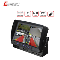 Epark-Monitor de coche con imagen cuádruple de 7 pulgadas, sistema de visión trasera DVR incorporado, pantalla LCD TFT para camión, Tractor y autobús