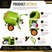 Bétonnière portable miniature en métal de haute qualité avec support OEM, alimentée électriquement, à vendre