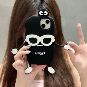 เคสโทรศัพท์ซิลิโคนสุดสร้างสรรค์ลายการ์ตูนน่ารัก3D สีดำสำหรับ <span class=keywords><strong>iPhone</strong></span> 11 <span class=keywords><strong>12</strong></span> 13 14 PRO MAX - Product Image 2