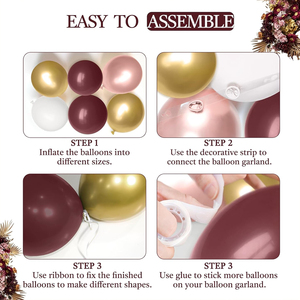 Kit DIY d'<span class=keywords><strong>arche</strong></span> de ballons en chrome <span class=keywords><strong>or</strong></span> rose <span class=keywords><strong>et</strong></span> <span class=keywords><strong>rouge</strong></span> bordeaux pour décoration de mariage <span class=keywords><strong>et</strong></span> de fête, ensemble de ballons en latex - Product Image 6
