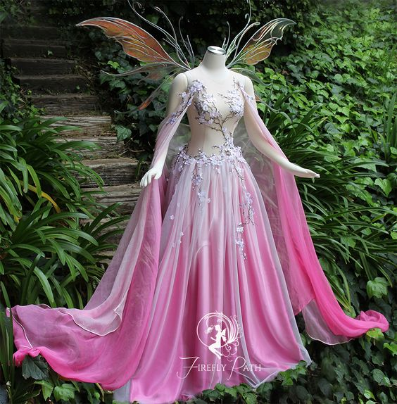 green emerald velvet dress Pink Ethereal Essence Fairy Dress Fairycore aesthetic ethereal dresses