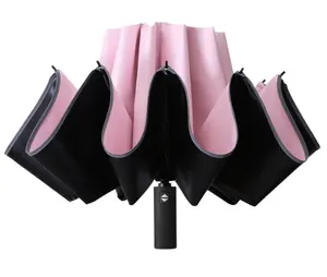 高品质折叠定制制造商遮阳伞3折夏季折叠伞带标志