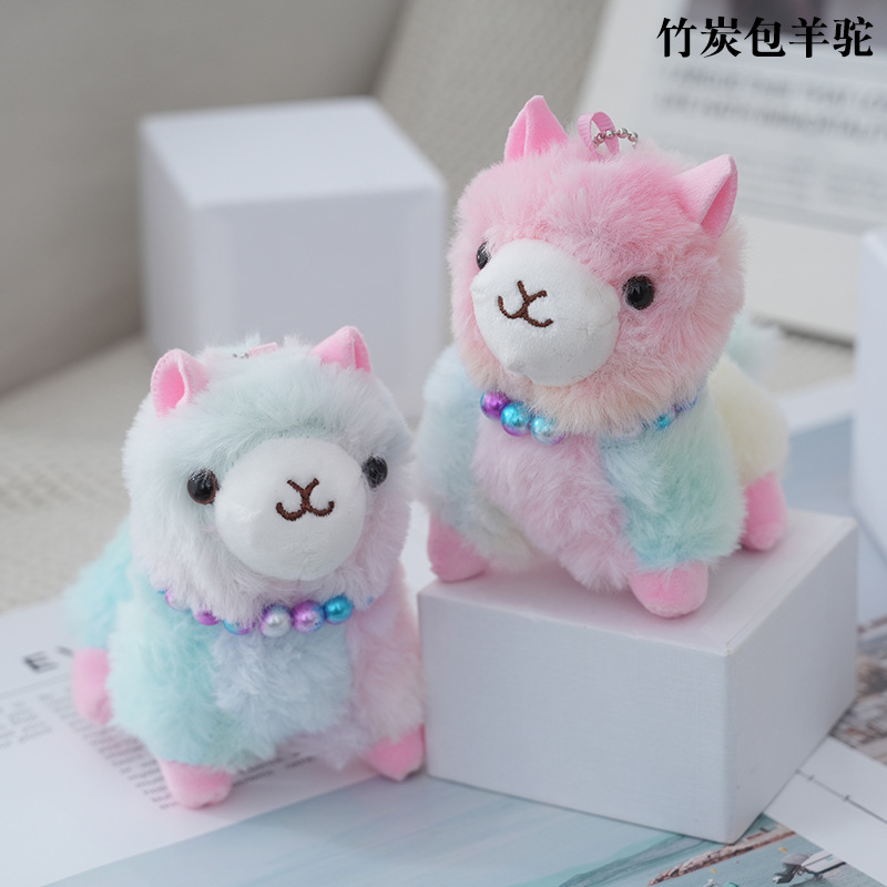 Pack De 4 Llaveros De Alpaca De Peluche | Colores Surtidos Y Suaves | Tamaño 12 Cm | Llavero Regalo Para Niños Y Adultos | Colgante Para Mochila Y Bolso
