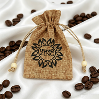 Sac en lin écologique personnalisé avec logo imprimé, petite pochette en toile de jute pour café, thé, emballage en jute, vente en gros