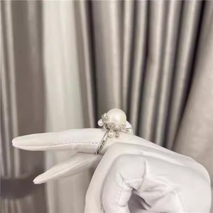 10718DIY S925 <b>Silver</b> <b>Ring</b> with Empty Support Multiple Beads 5-7mm Beads <b>Silver</b> Jewelry <b>Set</b> Accessories Pearl <b>Rings</b> - Product Image 2