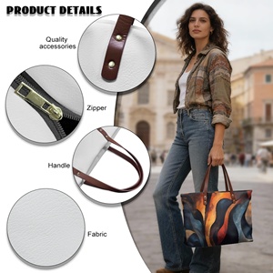 Bolso de Mano de <span class=keywords><strong>Mujer</strong></span> de Alta Calidad con Estampado de Artes Africanas Personalizadas para Uso Diario y Viajes, Bolso de Lujo de Gran Capacidad con Cierre de Cremallera - Product Image 4