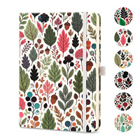 Carnet de notes floral bohème, peinture à l'huile, rétro, en cuir, format A5, pour étudiant