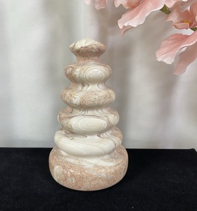 Portacandele in Marmo Stile Vintage BOTON STONE, Pietra Naturale Travertino per Decorazione Casa - Product Image 2
