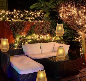 <strong>Solar</strong> Lantern <strong>Outdoor</strong> Waterproof <strong>Solar</strong> <strong>Light</strong> Outside Hanging <strong>Solar</strong> Woven Lantern for Garden Yard Patio Porch Trees Lawn Pathway - Product Image 3