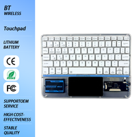 Yeni Üçlü BT Kablosuz Klavye Dokunmatik Yüzey RGB Arkadan Aydınlatmalı USB Type-C Şarj Edilebilir Çoklu Sistem Uyumlu Sessiz