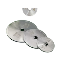 Ensemble fitness en acier pur électrolytique à grande ouverture Plaque de pare-chocs en fonte Plaque d'haltères antirouille avec logo personnalisable