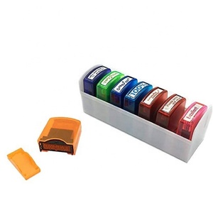 Timbres de bureau en plastique, logo personnalisé multifonctionnel, à verrouillage automatique, promotion, - Product Image 3