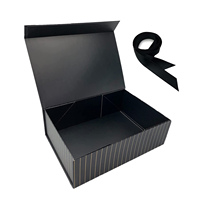 Boîte d'emballage en carton noir personnalisée avec couvercle magnétique pour draps de lit