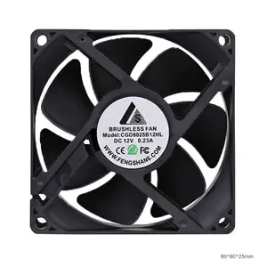 DC 8025 Cooling Fan DC Axial Brushless Fan for Computer 12V 24V 48V High Airflow 80X80X25MM FREE Standing Plastic 80*80*25MM