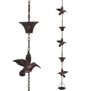 Chaîne de pluie décorative en fer et zinc de luxe Sunsbuild, fabrication artisanale raffinée, pour la maison, le patio, l'entrée, le jardin extérieur - Product Image 1