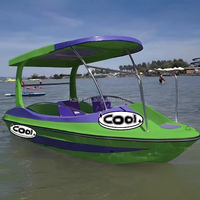 Bateau électrique de luxe pour 4 personnes en fibre de verre, bateau de pêche récréatif, bateau rapide en alliage d'aluminium, kayak transparent auto-drainant