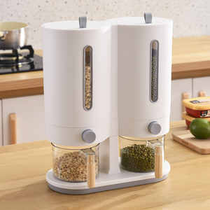 Contenedor <span class=keywords><strong>de</strong></span> Almacenamiento <span class=keywords><strong>de</strong></span> Arroz Hermético, Dispensador Multiusos a Prueba <span class=keywords><strong>de</strong></span> Humedad para Granos y Cereales con Taza Medidora - Product Image 5